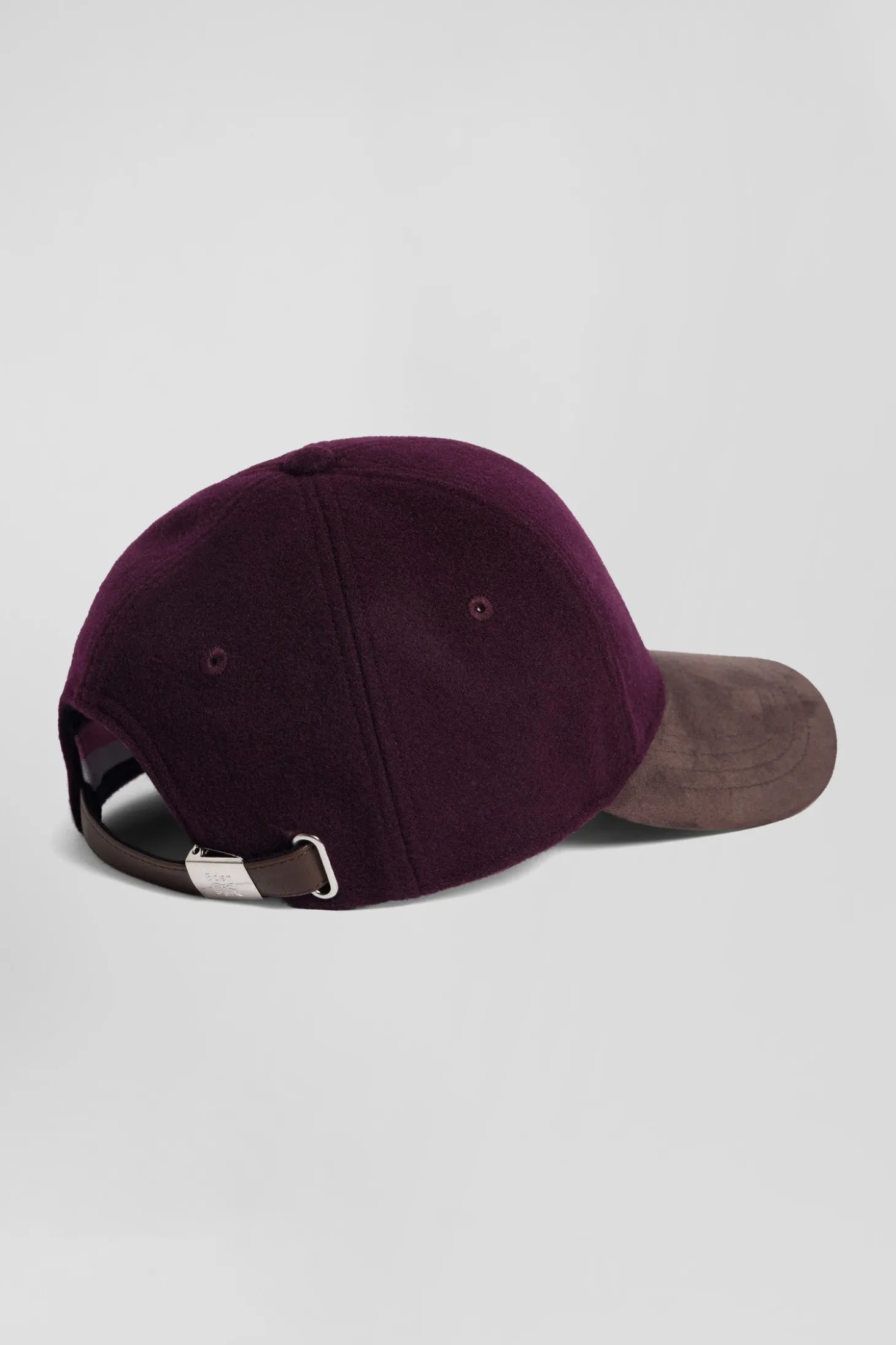 Burgundy and brown wool felt cap