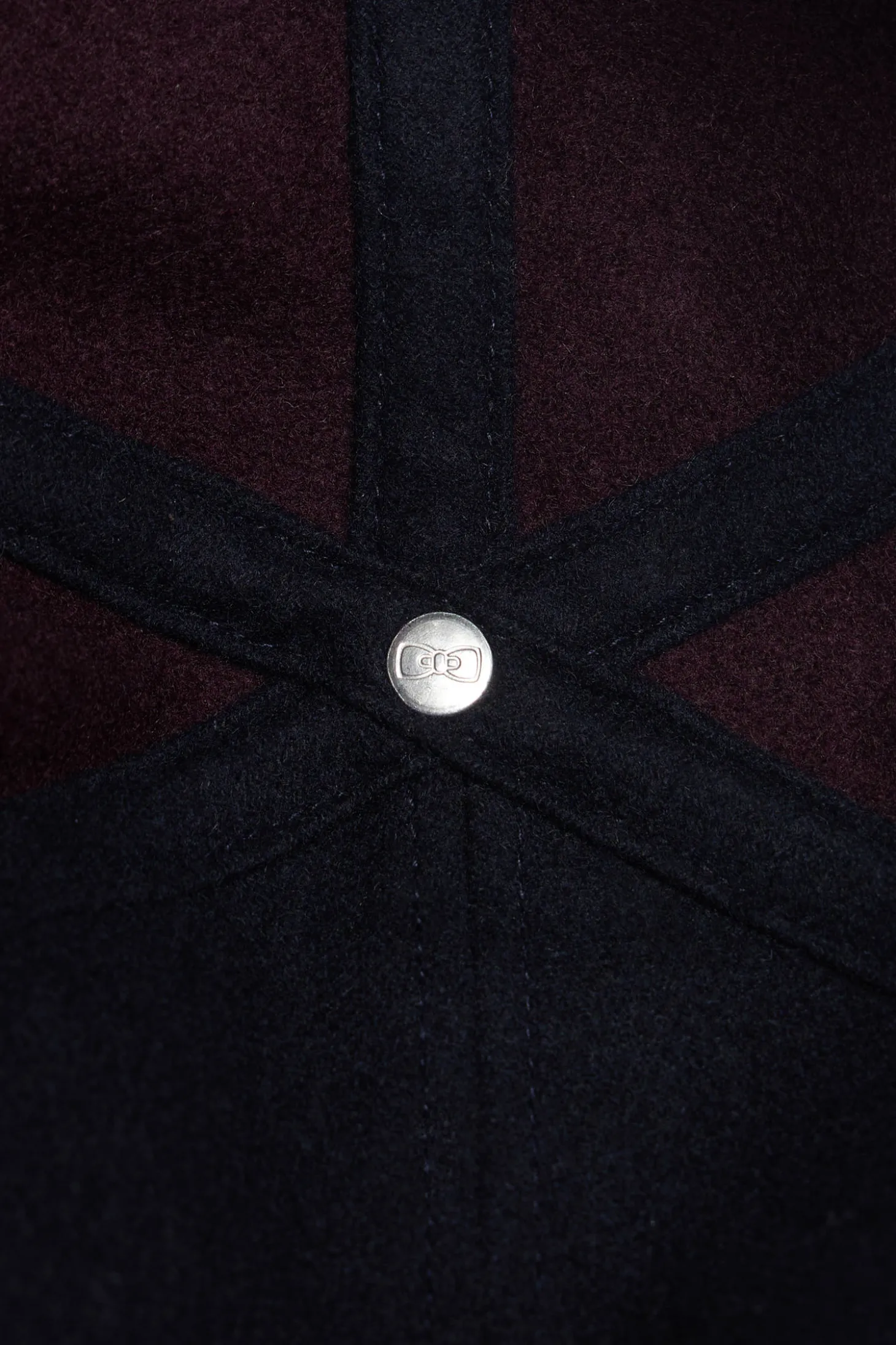 Burgundy and brown wool felt cap