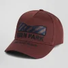 Burgundy cotton cap with bow tie