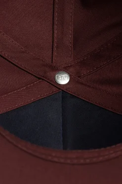 Burgundy cotton cap with bow tie