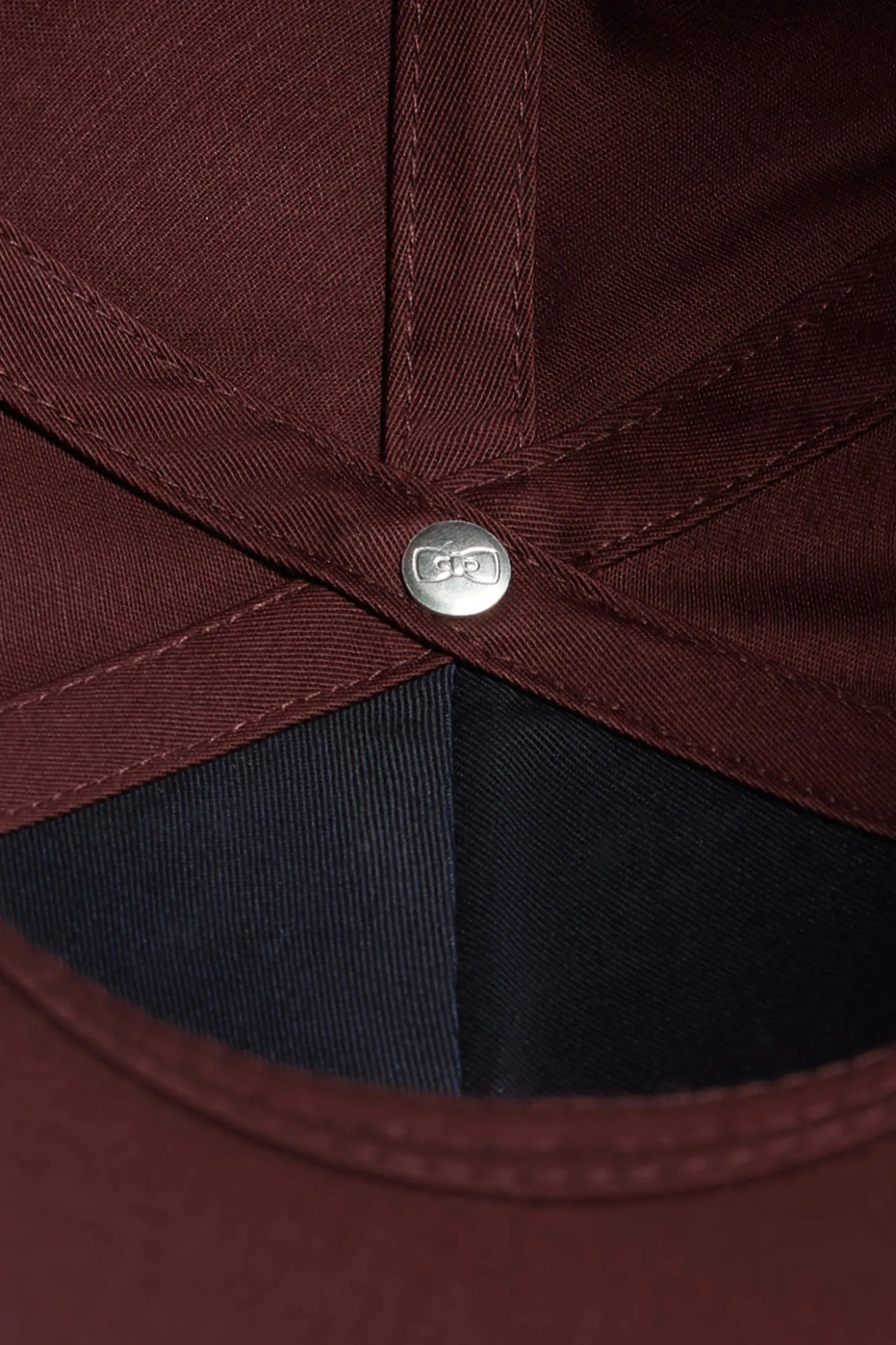 Burgundy cotton cap with bow tie
