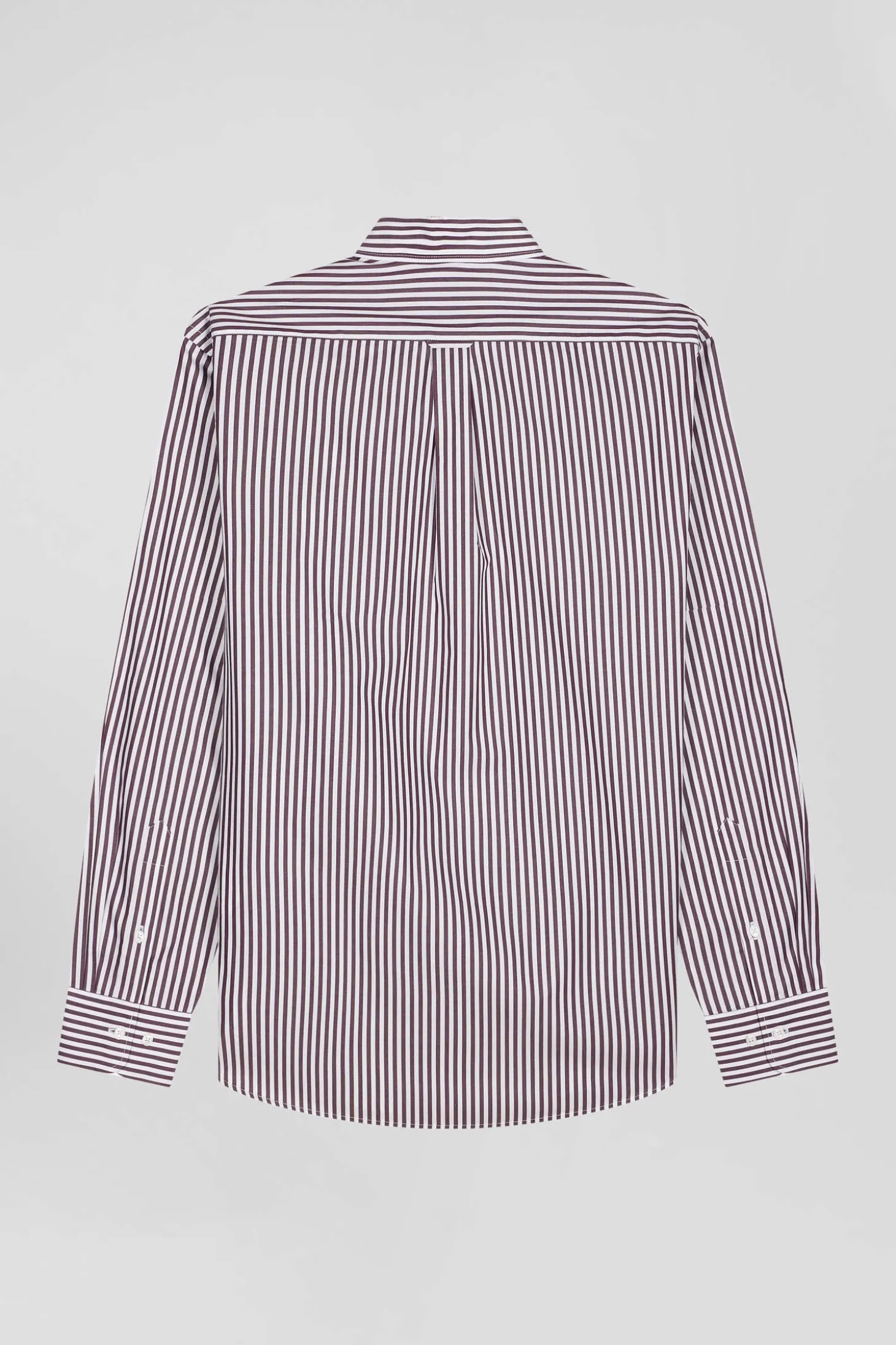 Burgundy striped cotton poplin shirt Regular fit
