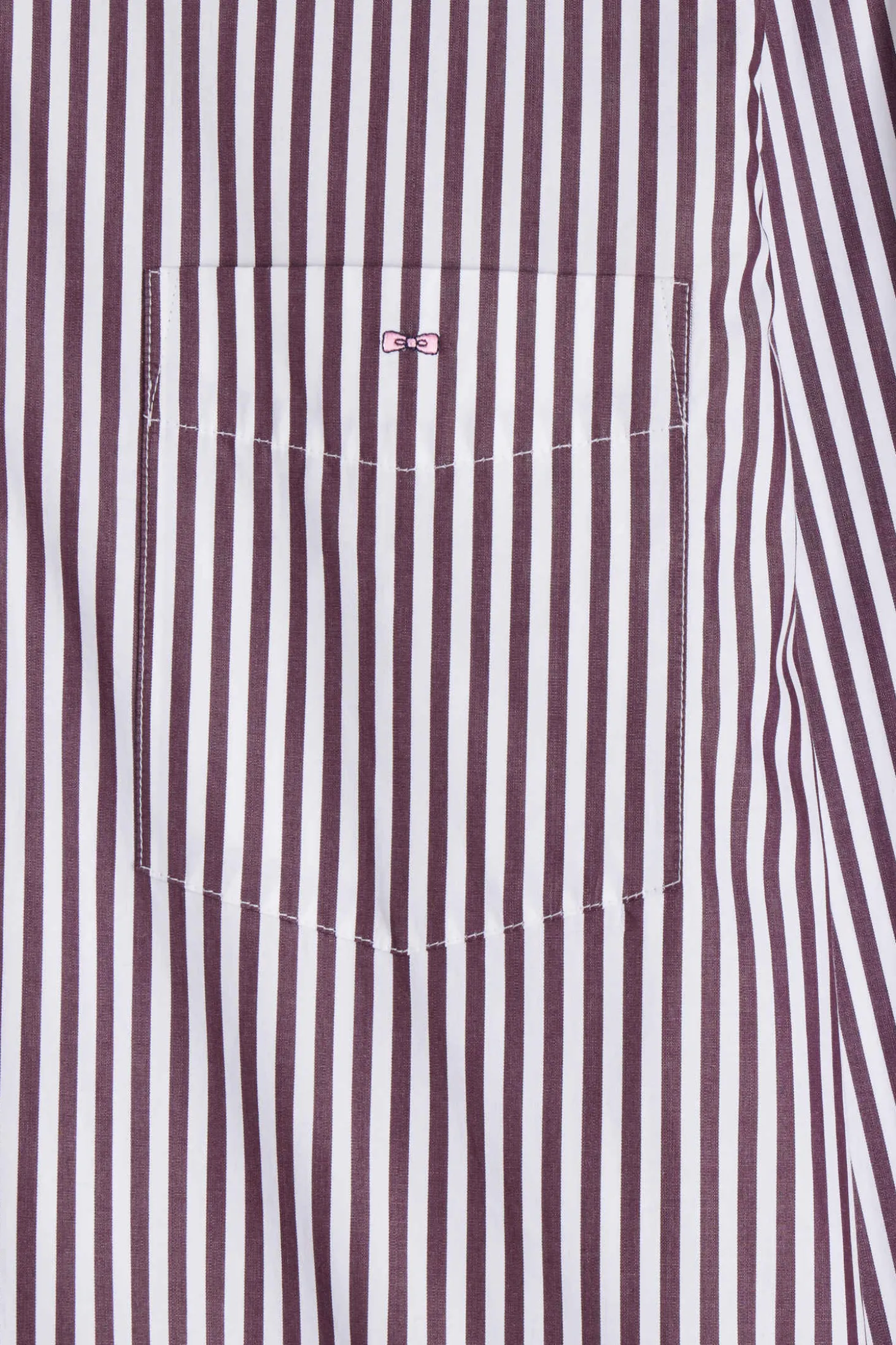 Burgundy striped cotton poplin shirt Regular fit