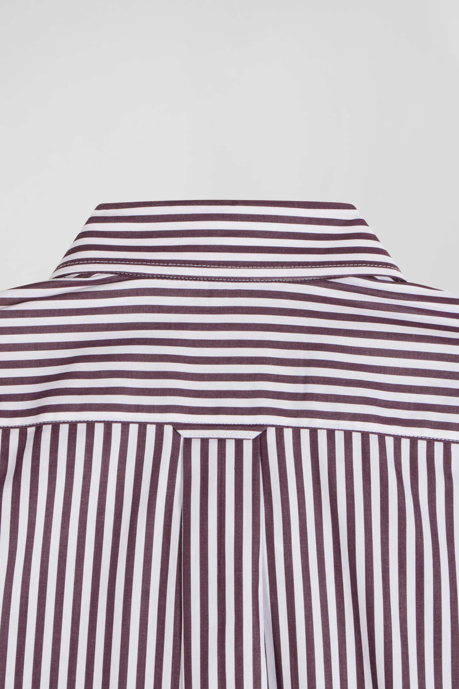 Burgundy striped cotton poplin shirt Regular fit