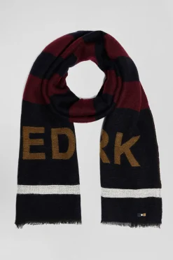 Burgundy striped scarf