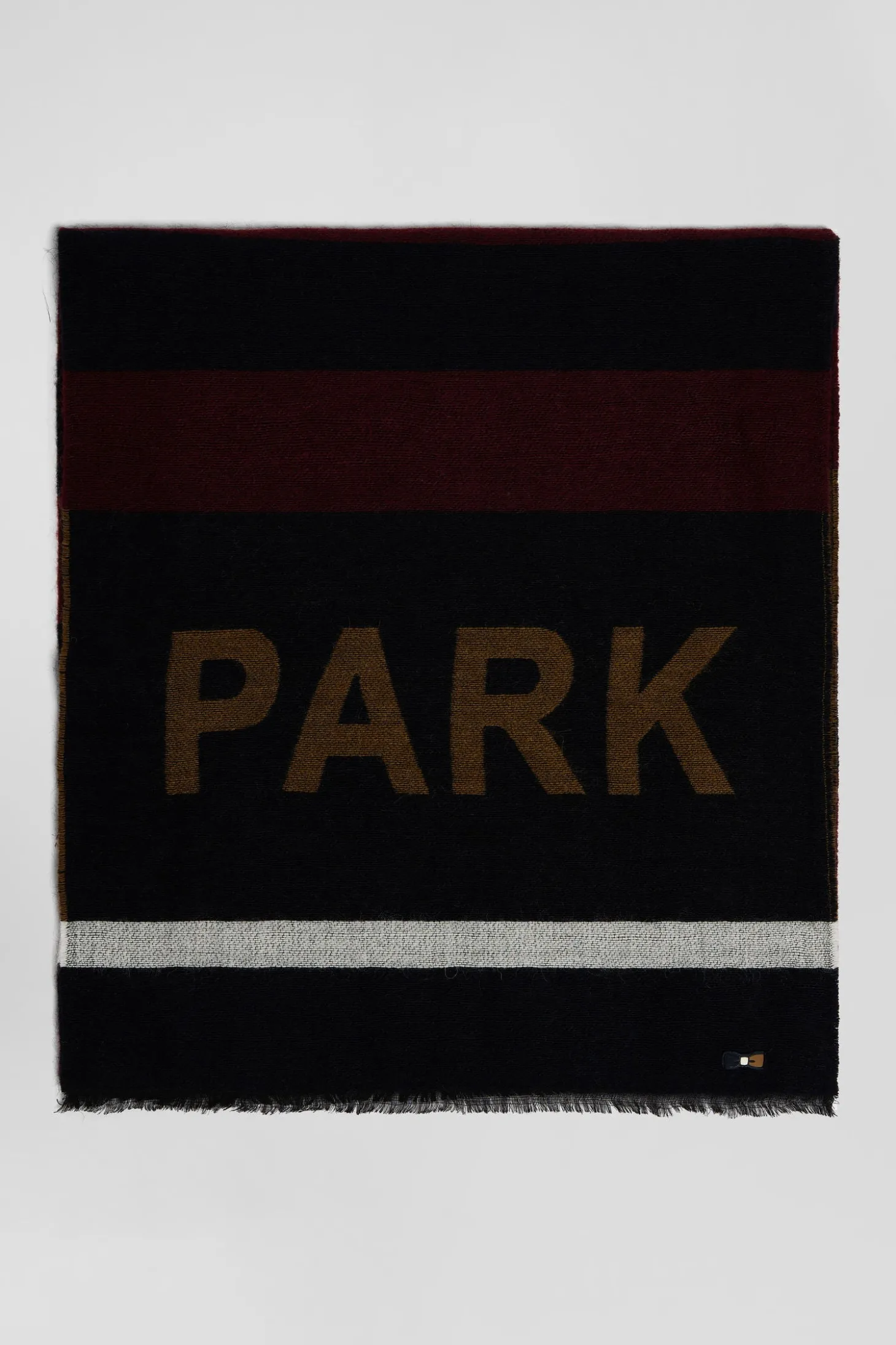 Burgundy striped scarf