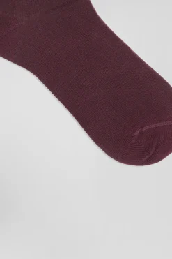 Burgundy striped stretch cotton socks