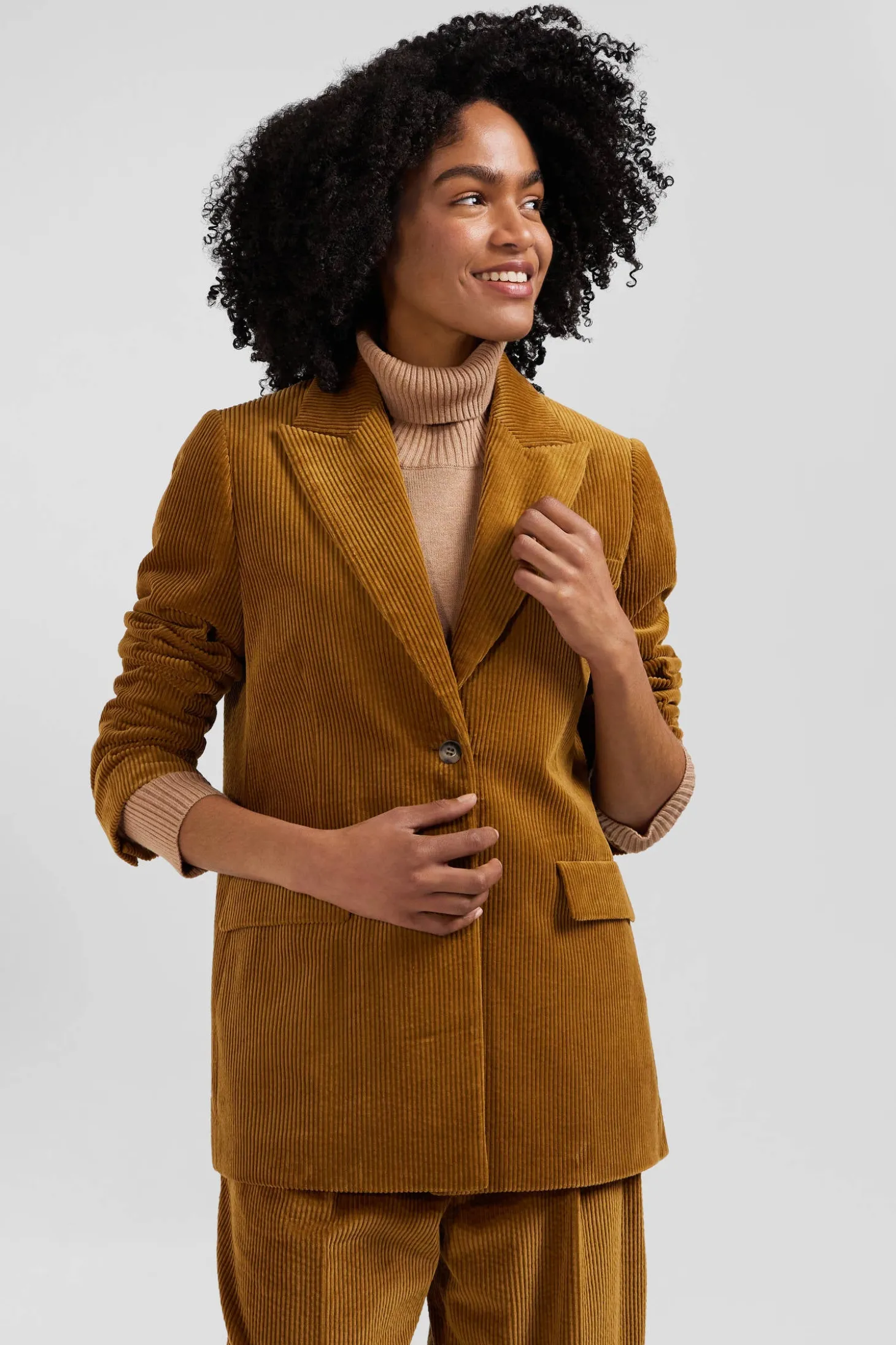 Camel corduroy blazer Modern fit