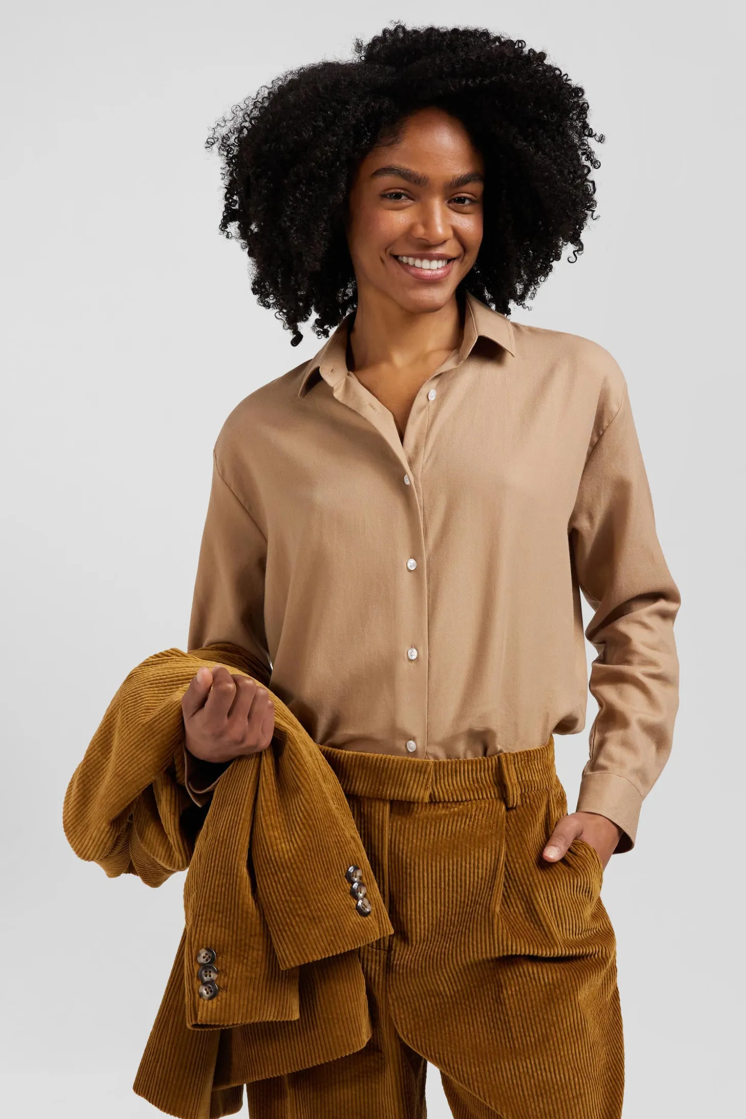 Camel corduroy blazer Modern fit