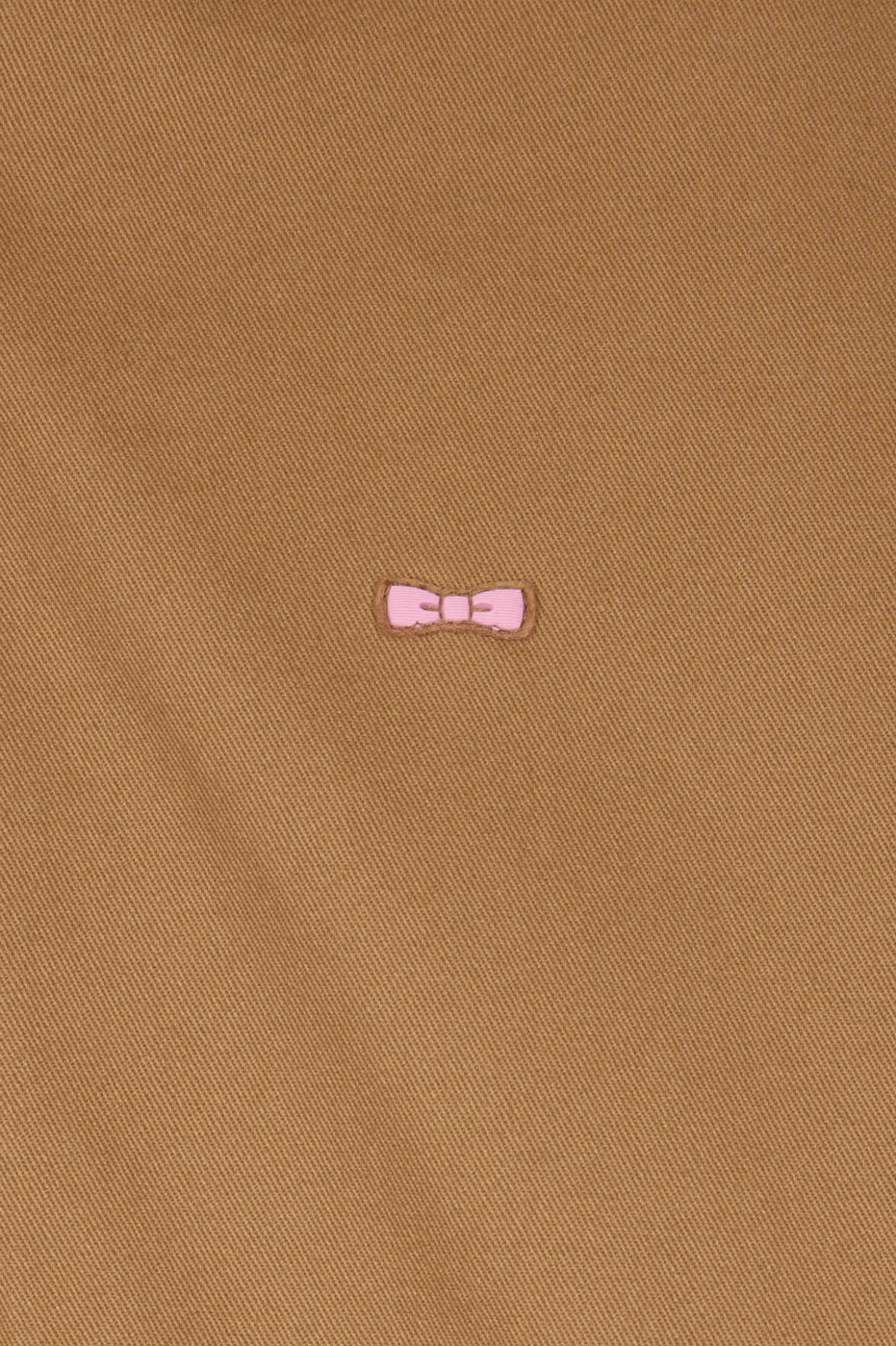 Camel gabardine cotton hooded parka