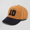 Camel wool blend cap with 10 embroidery