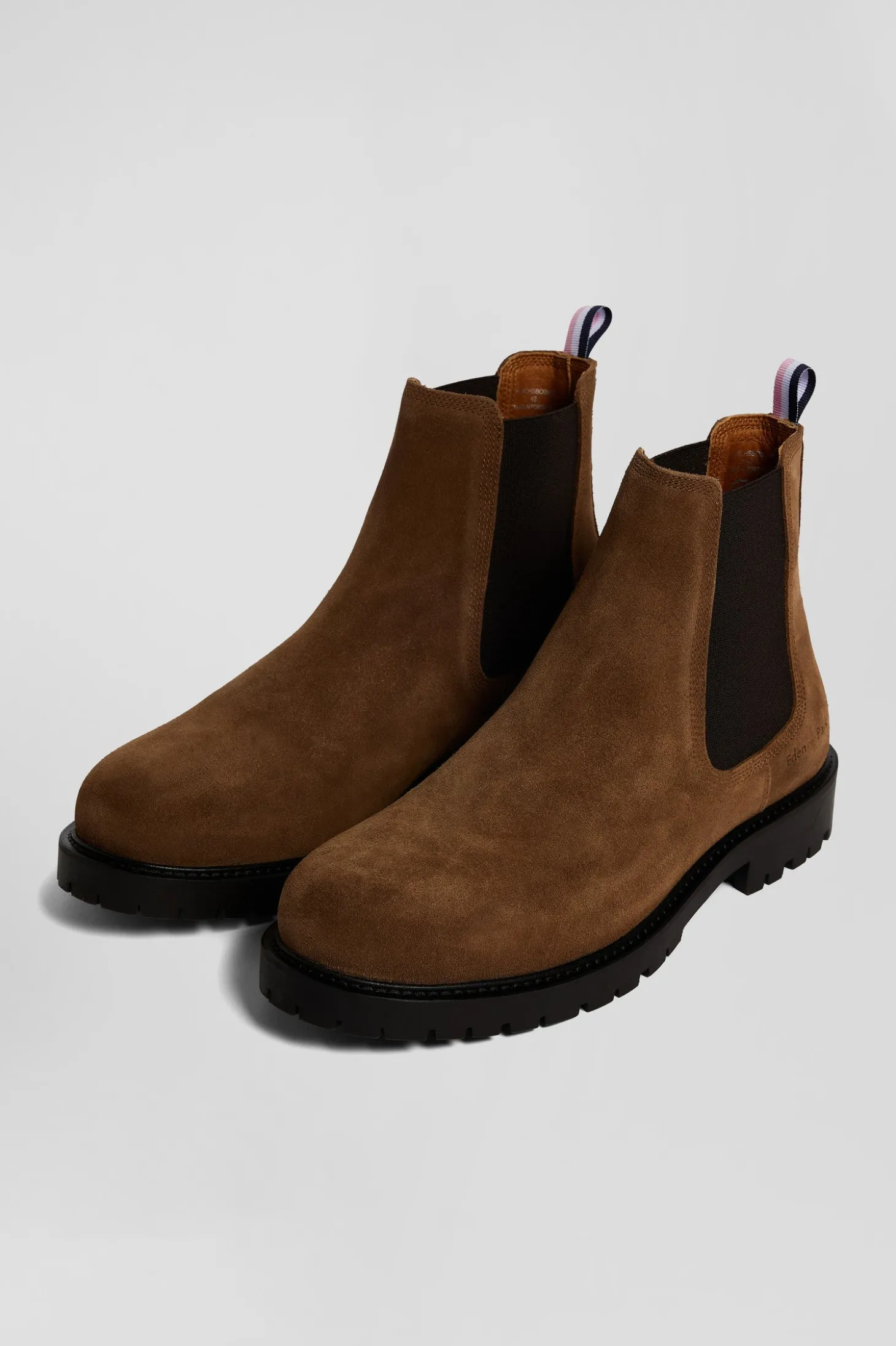 Chunky sole brown leather Chelsea boots