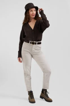 Comfort beige stretch cotton 5-pocket jeans
