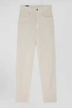 Comfort beige stretch cotton 5-pocket jeans