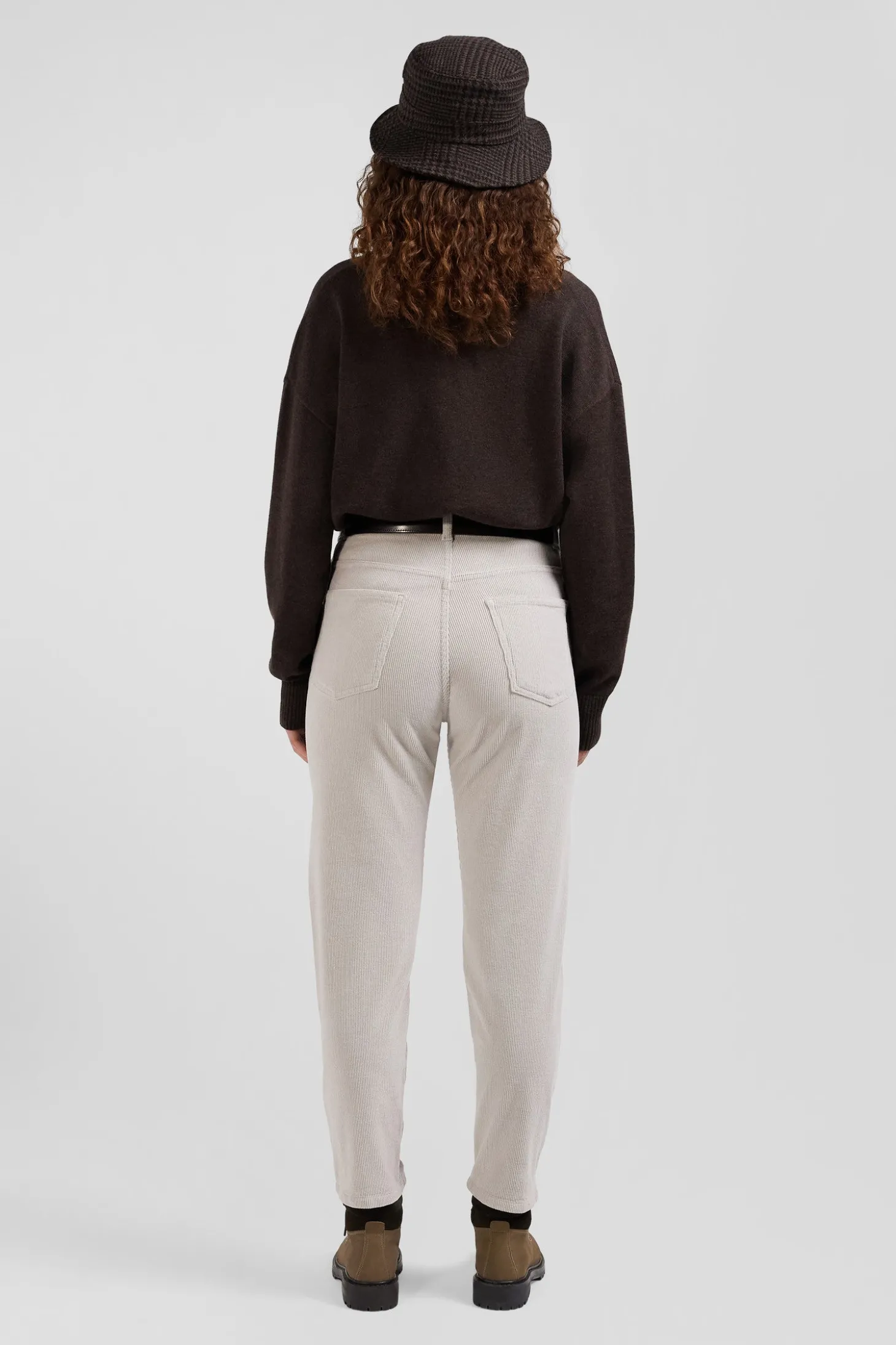Comfort beige stretch cotton 5-pocket jeans