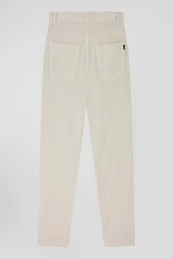 Comfort beige stretch cotton 5-pocket jeans