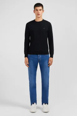Crew black cotton jumper