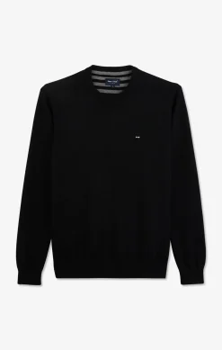 Crew black cotton jumper
