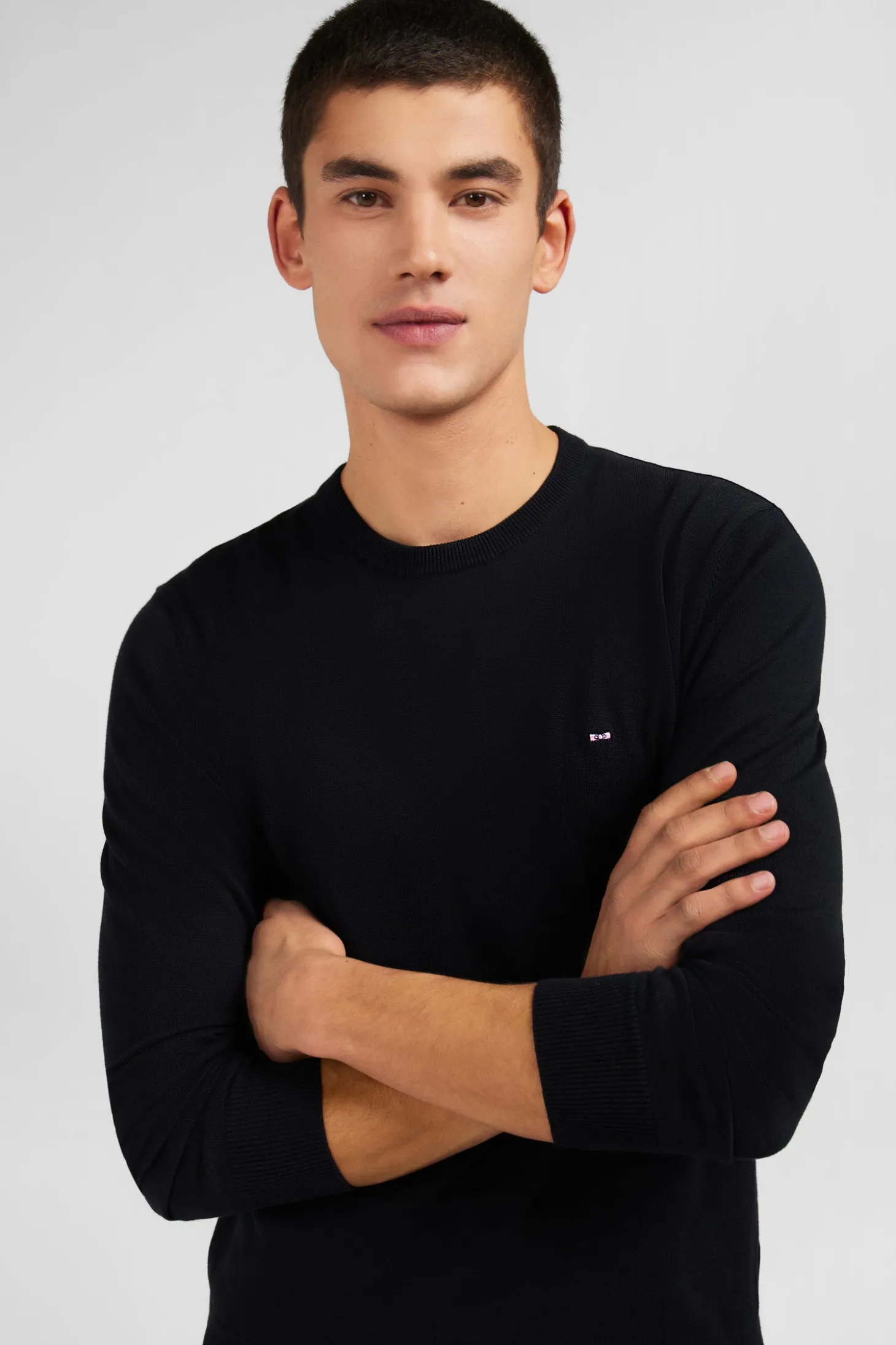Crew black cotton jumper
