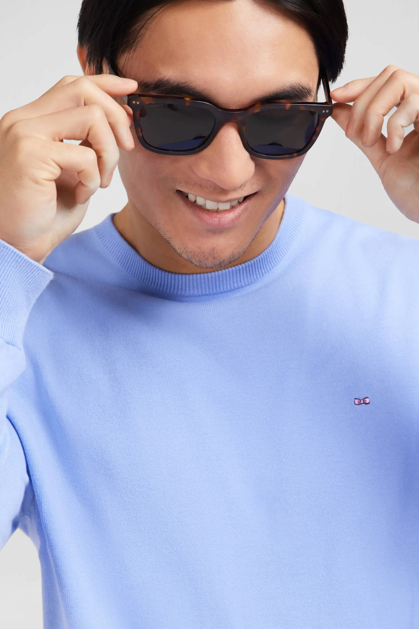 Crew light blue cotton jumper