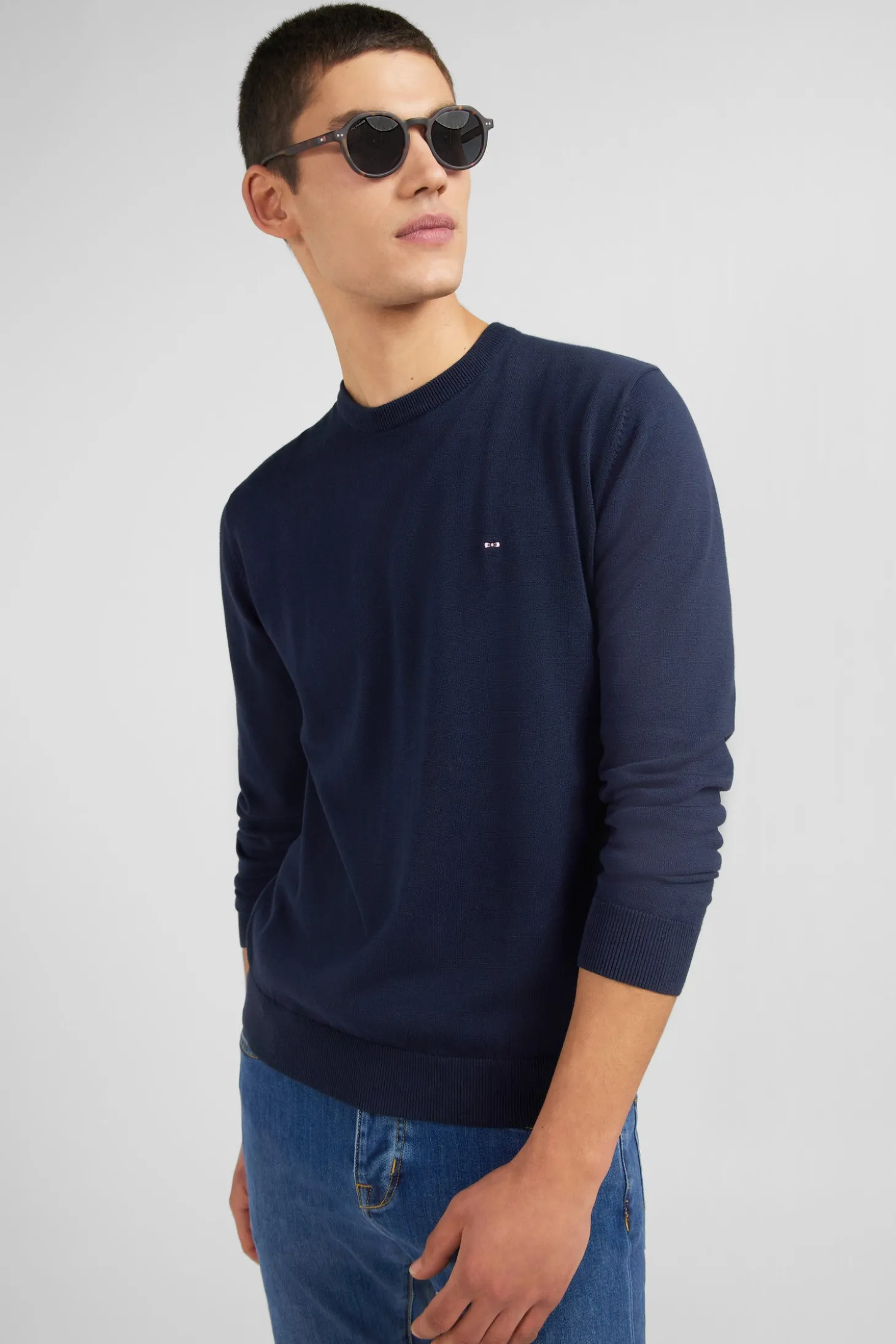 Crew navy blue cotton jumper