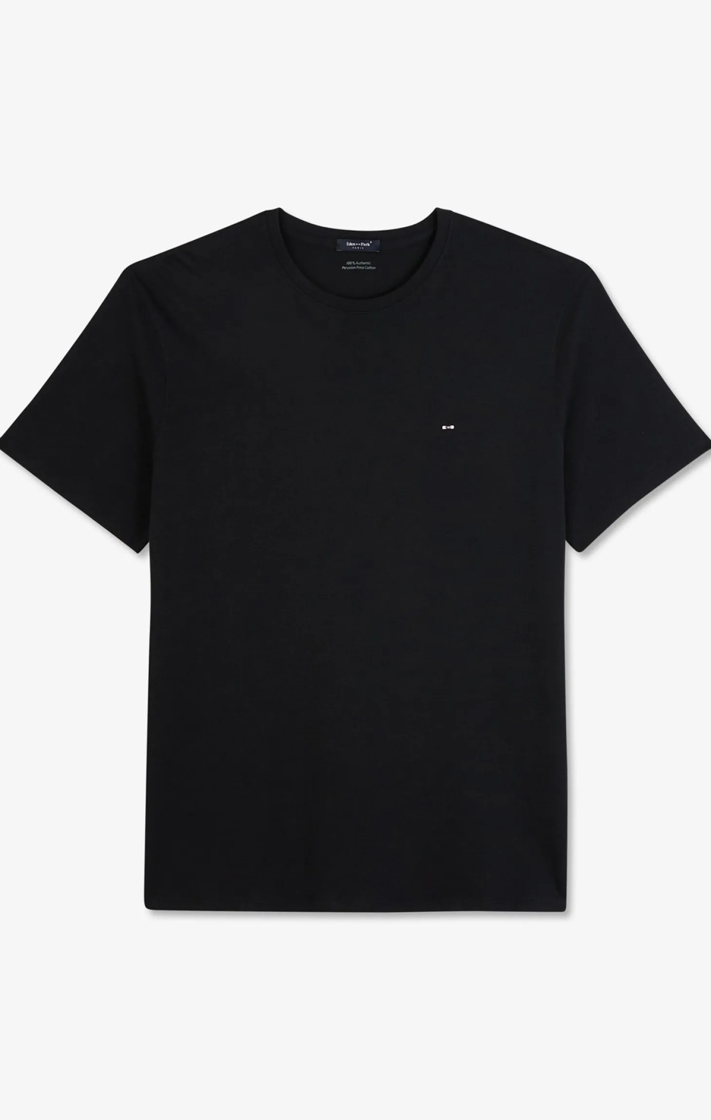 Crew neck black pima cotton t-shirt