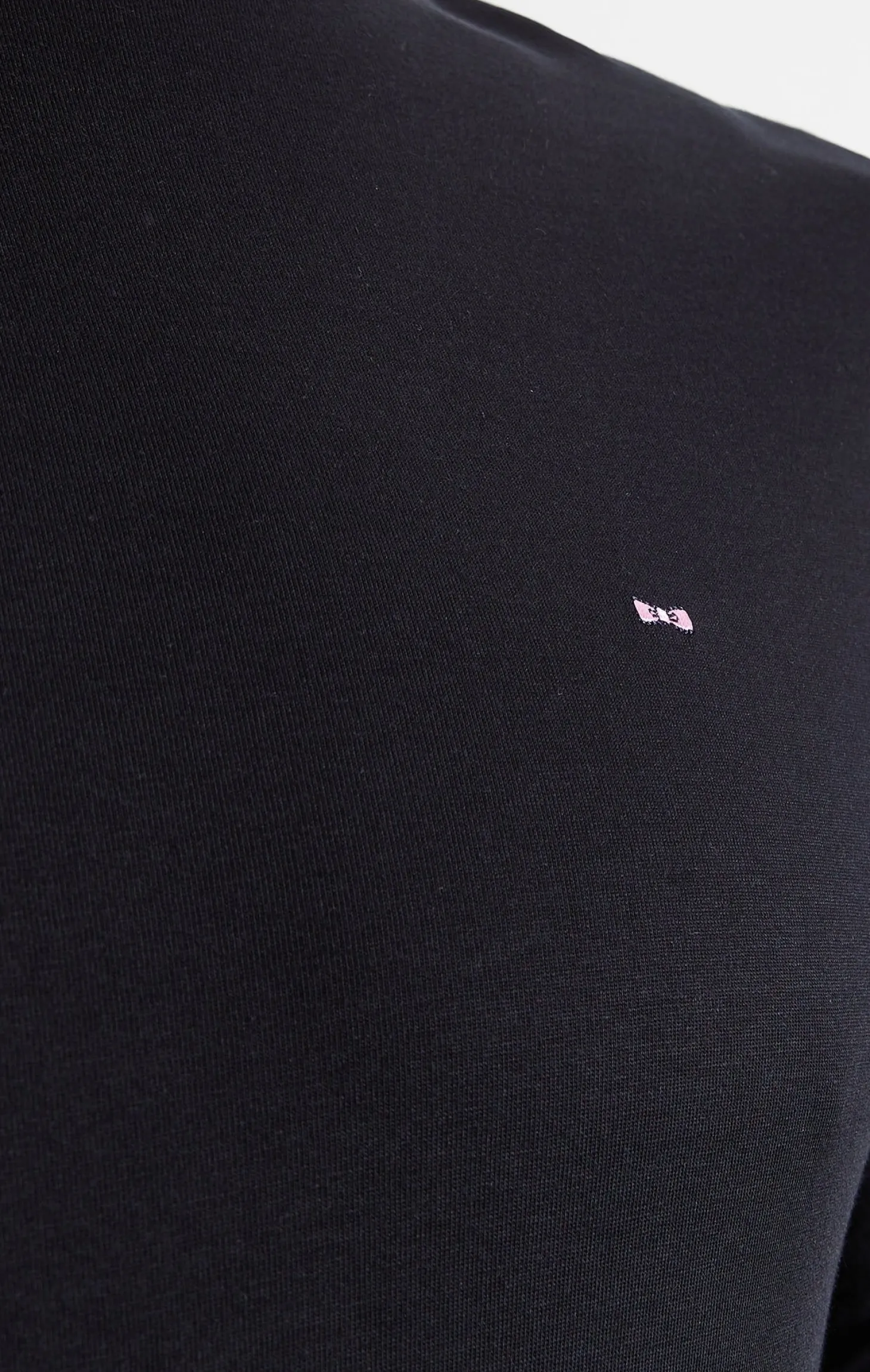 Crew neck black pima cotton t-shirt