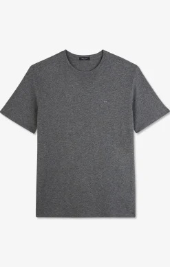 Crew neck grey pima cotton t-shirt