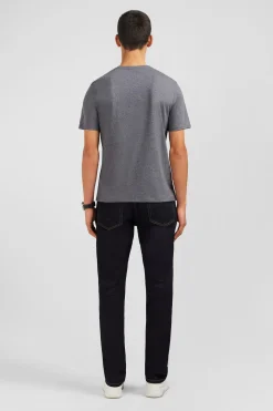 Crew neck grey pima cotton t-shirt