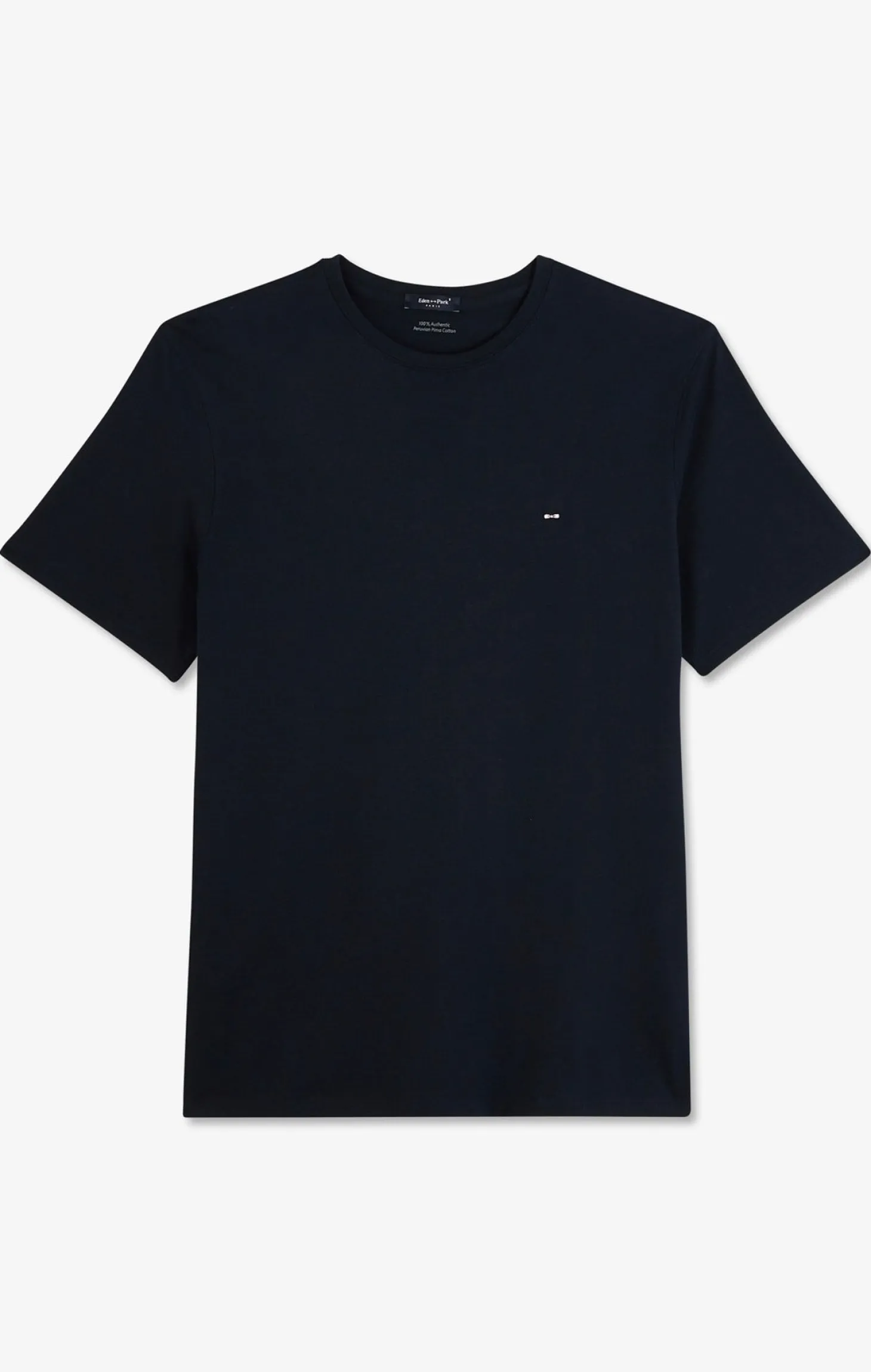 Crew neck navy blue pima cotton t-shirt