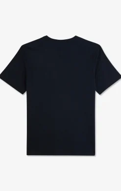 Crew neck navy blue pima cotton t-shirt