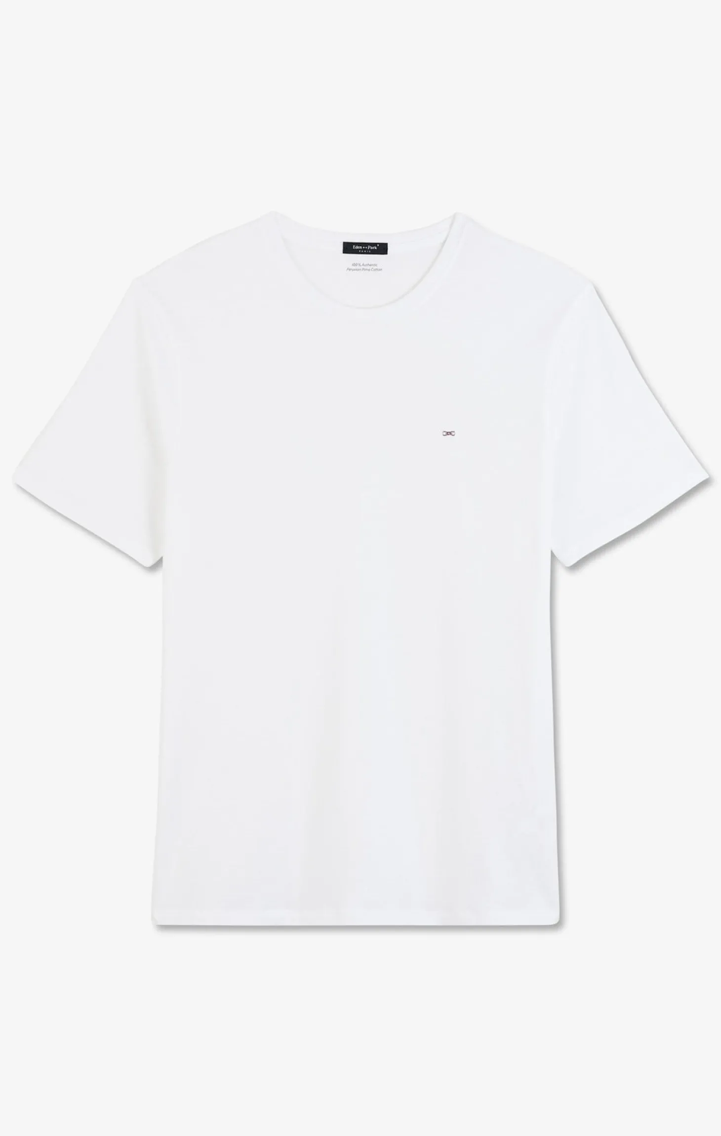 Crew neck white light pima cotton t-shirt