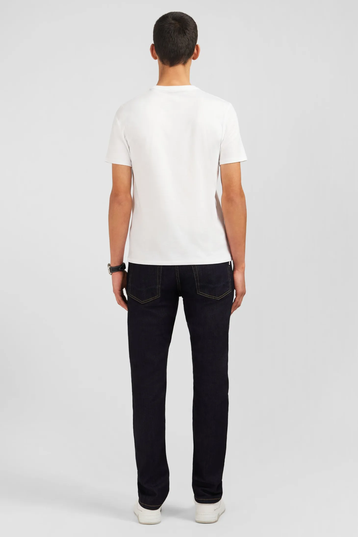 Crew neck white light pima cotton t-shirt