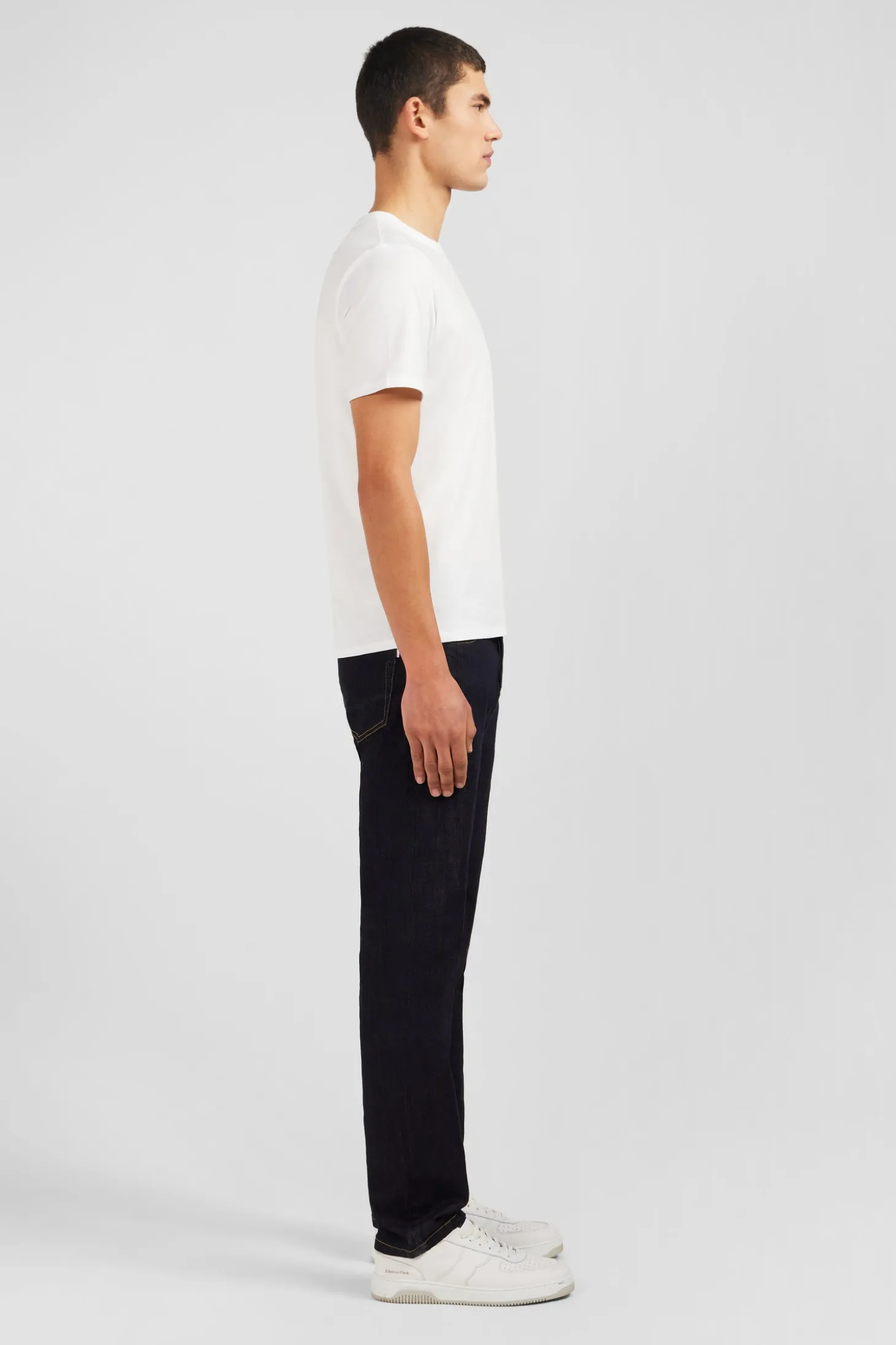 Crew neck white light pima cotton t-shirt