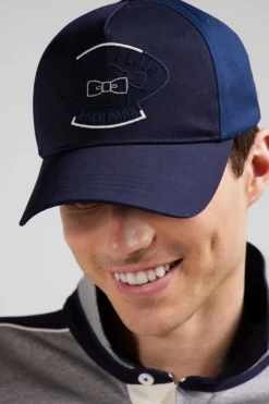 Dark blue bicolour cotton cap