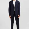 Dark blue blazer with embossed bow detail