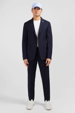 Dark blue blazer with embossed bow detail