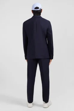 Dark blue blazer with embossed bow detail