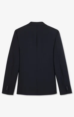 Dark blue blazer with embossed bow detail
