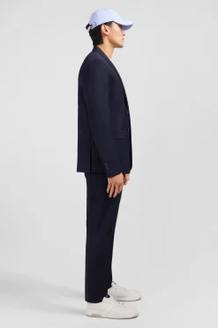 Dark blue blazer with embossed bow detail