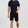 Dark blue denim shorts
