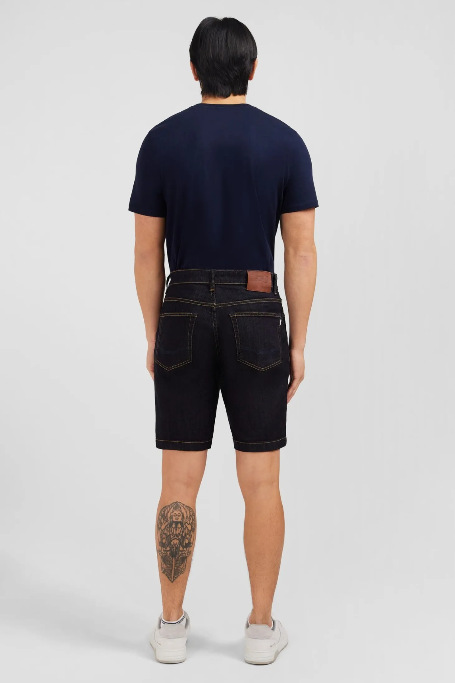 Dark blue denim shorts