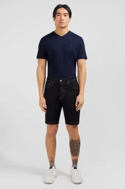 Dark blue denim shorts
