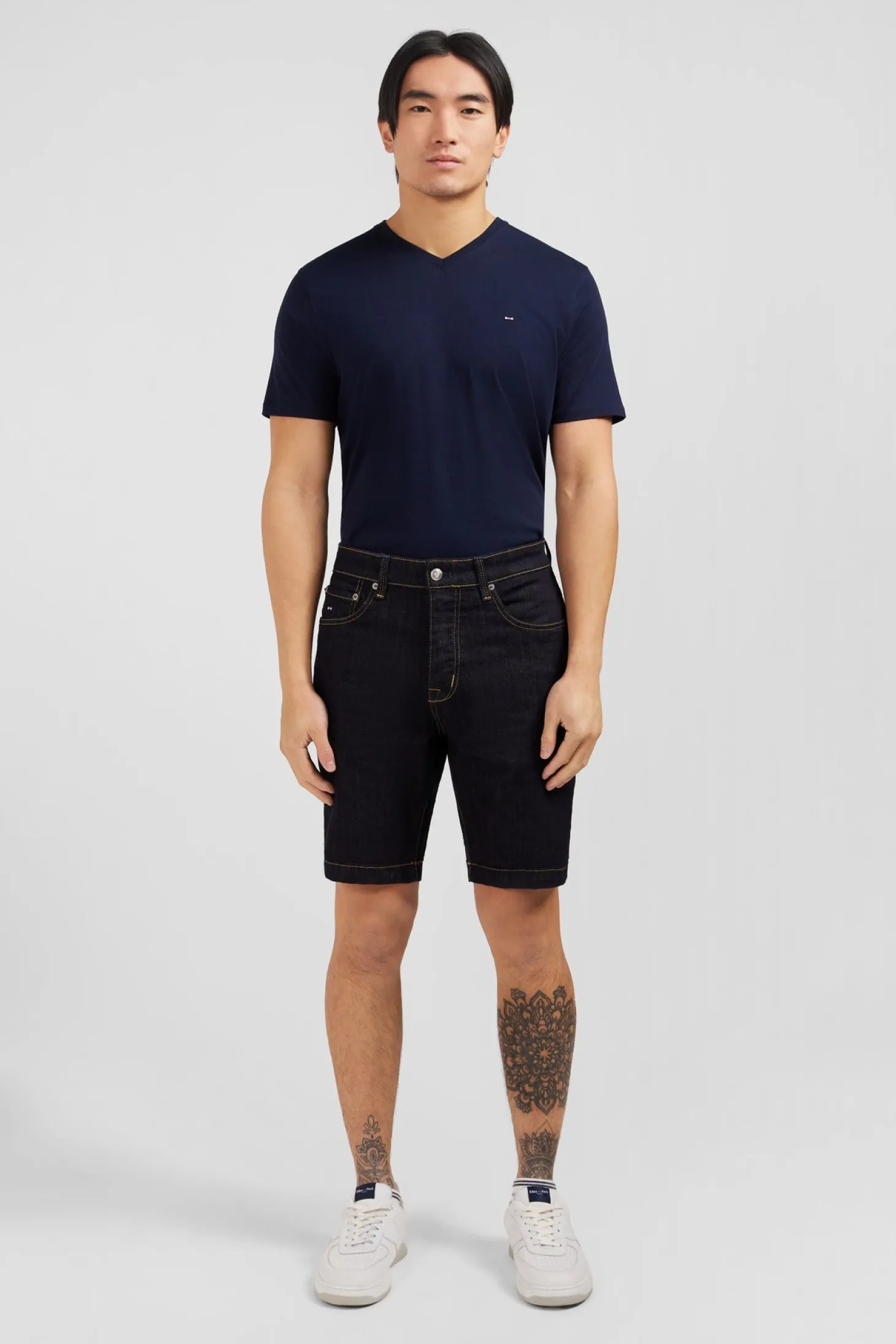 Dark blue denim shorts