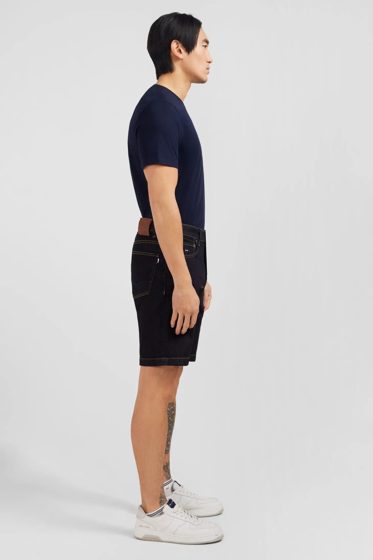 Dark blue denim shorts