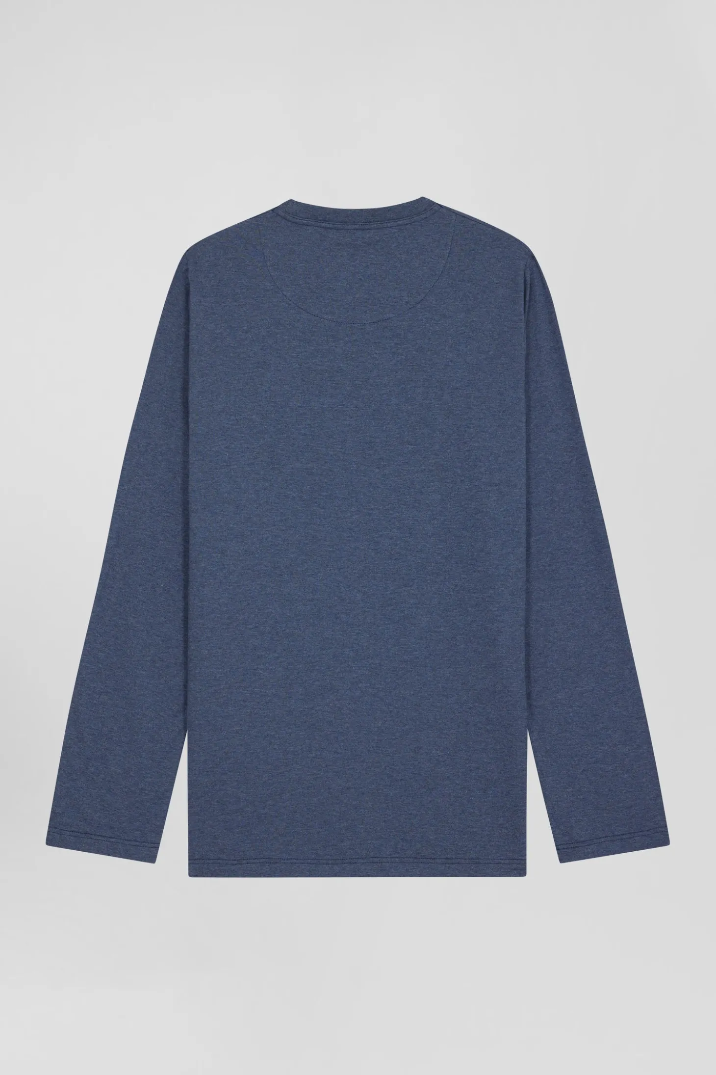 Dark blue long cotton pajamas with bow tie micro pattern trousers