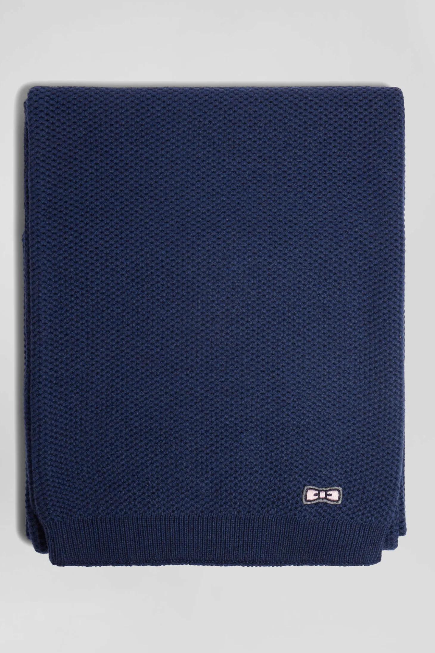 Dark blue plain cotton scarf
