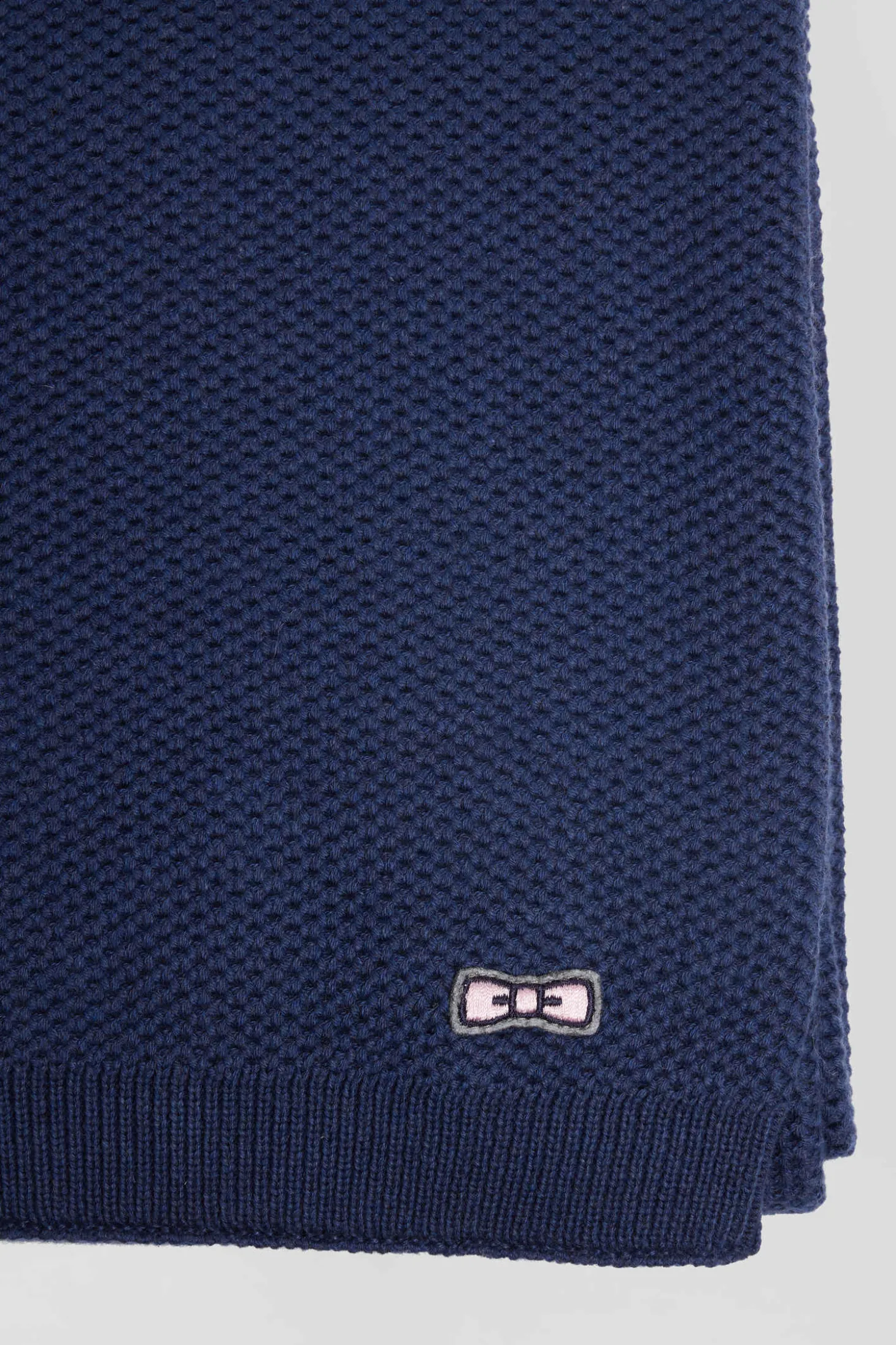Dark blue plain cotton scarf