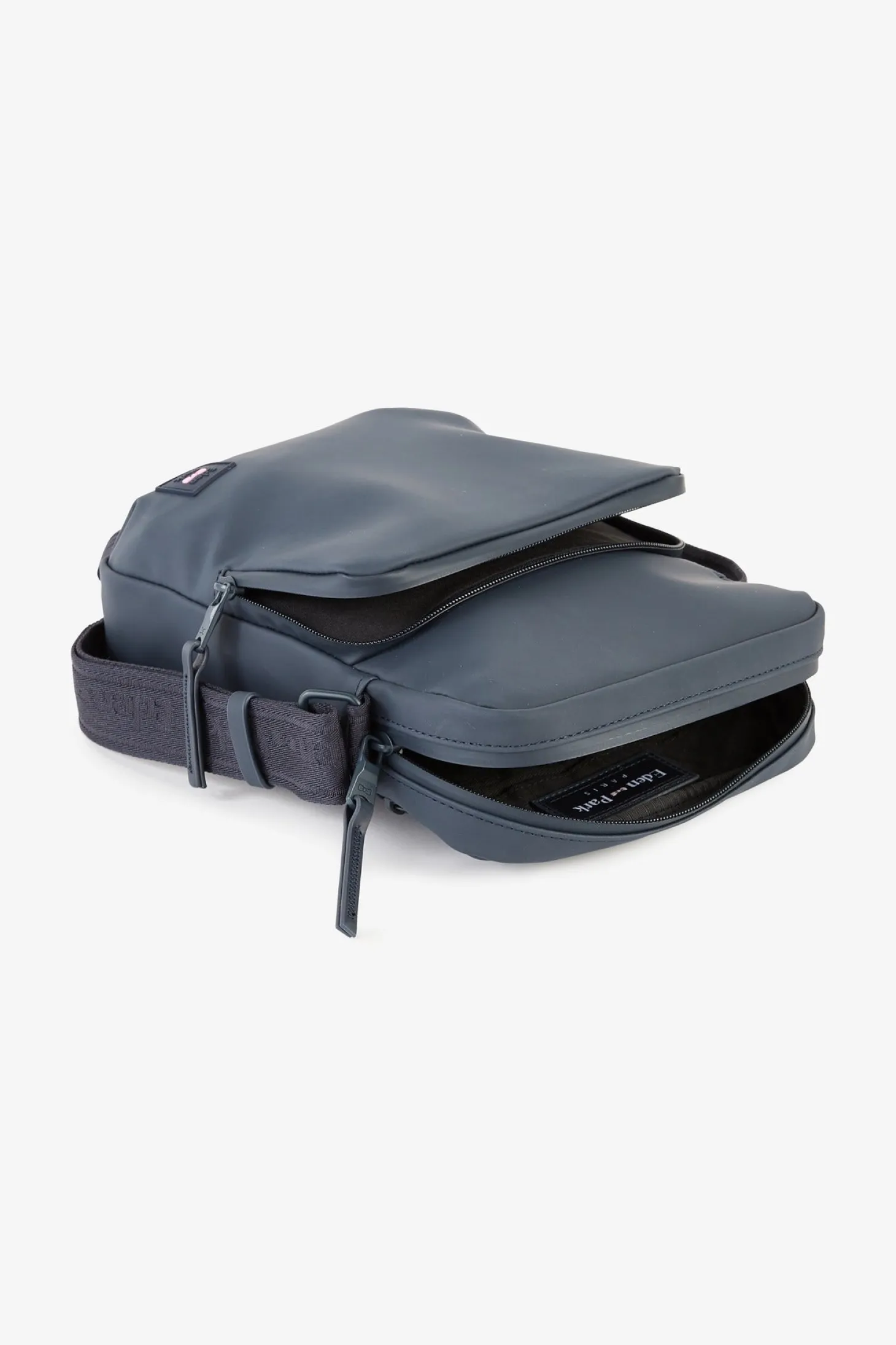 Dark blue rubber messenger bag
