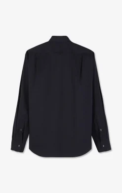 Dark blue shirt in stretch cotton